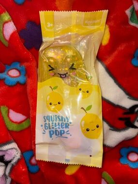 Keycraft Squishy Glitter Pop Yellow Lemon- Glitter squish toy NEW QUICK SHIP